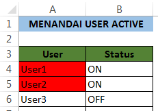 Cara Menandai User Active Dalam Excel Dengan Menggunakan Conditional Formatting
